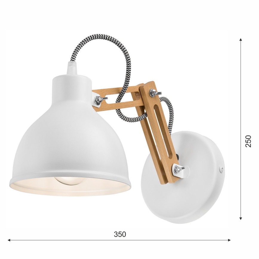 Стенно осветително тяло MARCELLO 1xE27/60W/230V бук