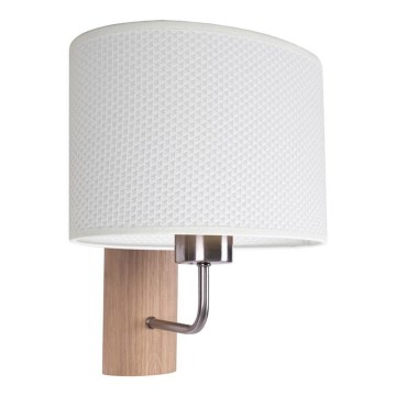 Стенно осветително тяло MERCEDES 1xE27/25W/230V бяло/дъб