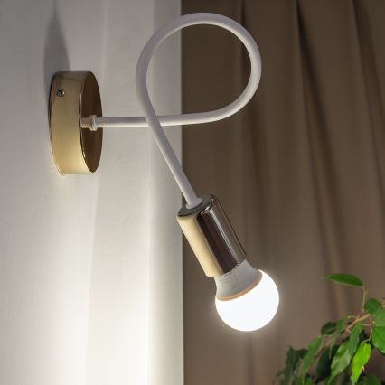 Стенно осветително тяло OXFORD 1xE27/15W/230V златисто/бяло