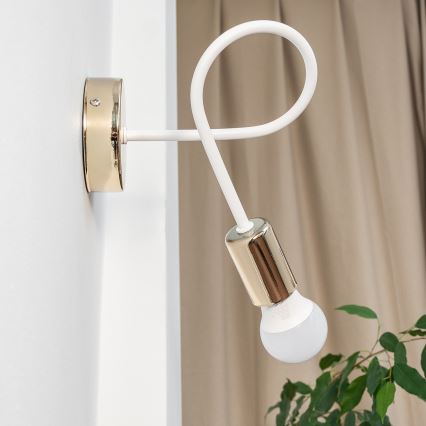 Стенно осветително тяло OXFORD 1xE27/15W/230V златисто/бяло