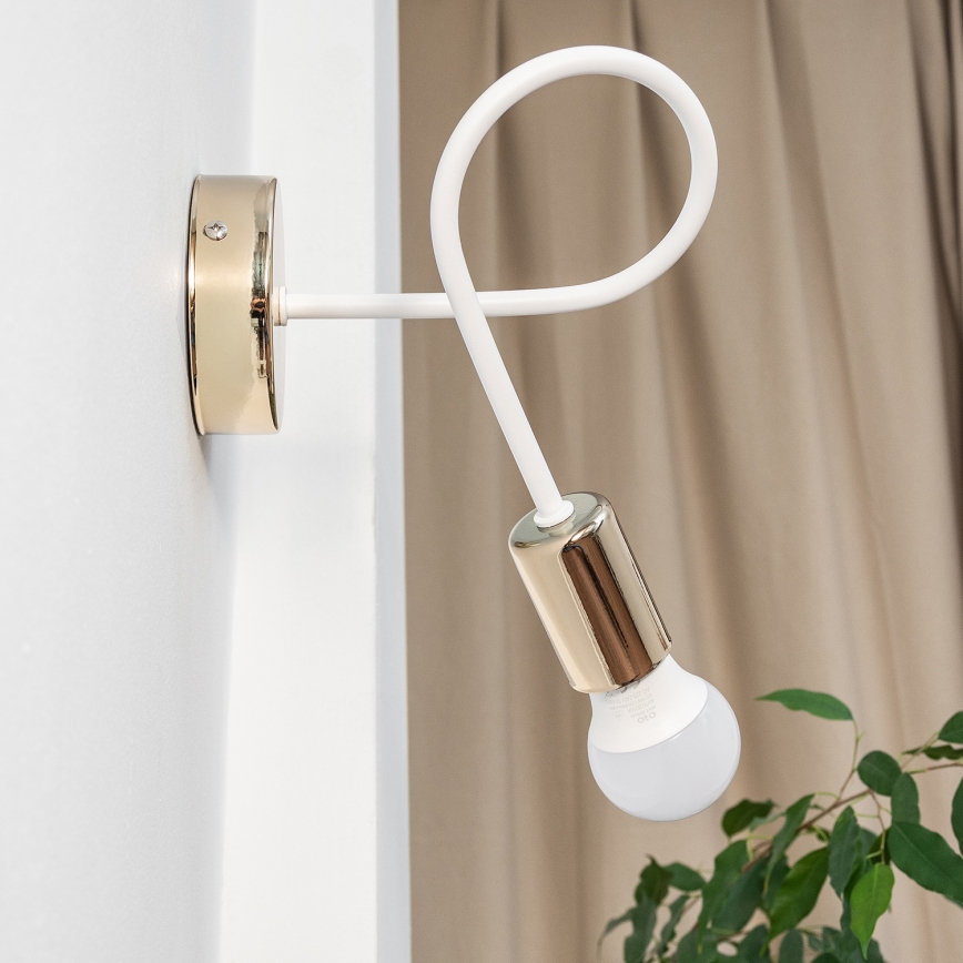 Стенно осветително тяло OXFORD 1xE27/15W/230V златисто/бяло