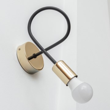 Стенно осветително тяло OXFORD 1xE27/15W/230V златисто/черно