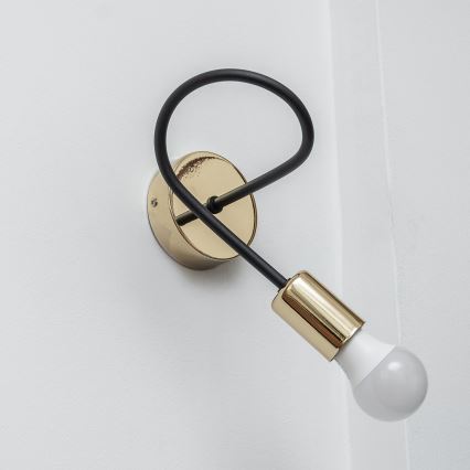 Стенно осветително тяло OXFORD 1xE27/15W/230V златисто/черно