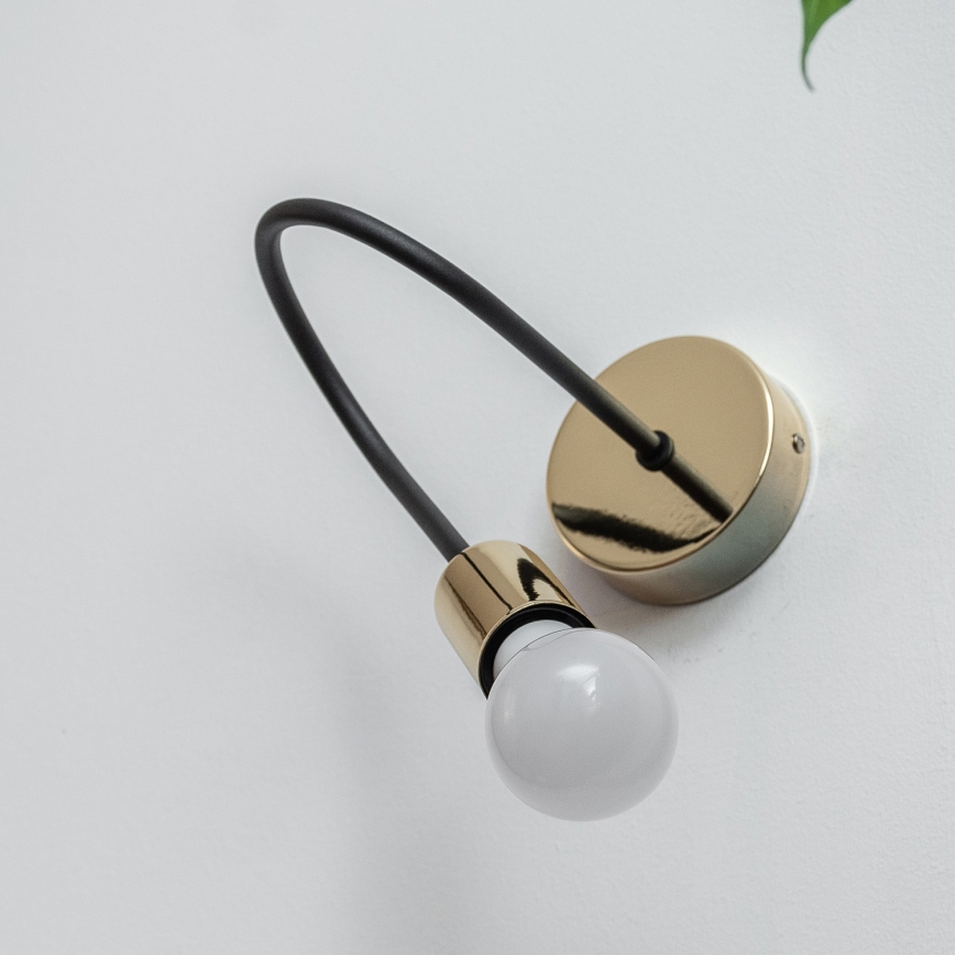 Стенно осветително тяло OXFORD 1xE27/15W/230V златисто/черно