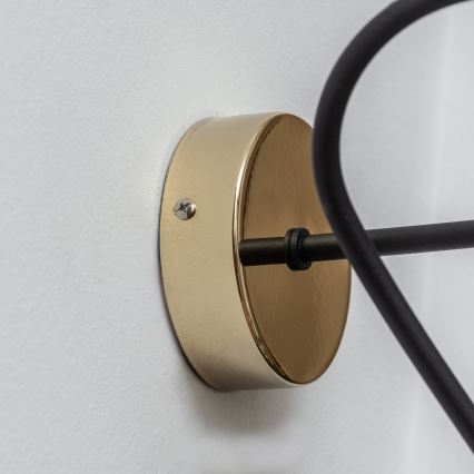 Стенно осветително тяло OXFORD 1xE27/15W/230V златисто/черно