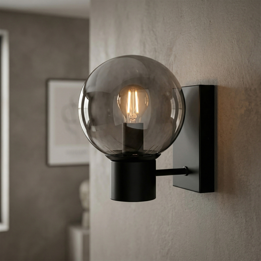 Стенно осветително тяло SFERIO 1xE14/5W/230V черно/опушено черно