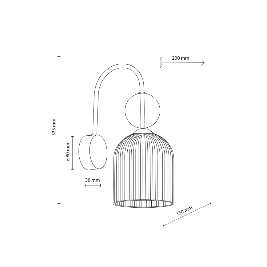 Стенно осветително тяло SOPHIA 1xE14/10W/230V черно/опушено бежово