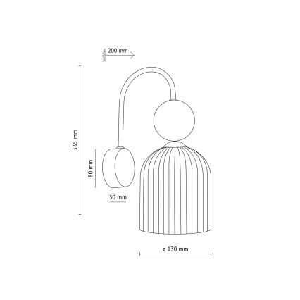 Стенно осветително тяло SOPHIA 1xE14/10W/230V черно/зелено/опушено бежово
