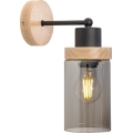 Стенно осветително тяло WOODNEST 1xE27/15W/230V бор/димно черно