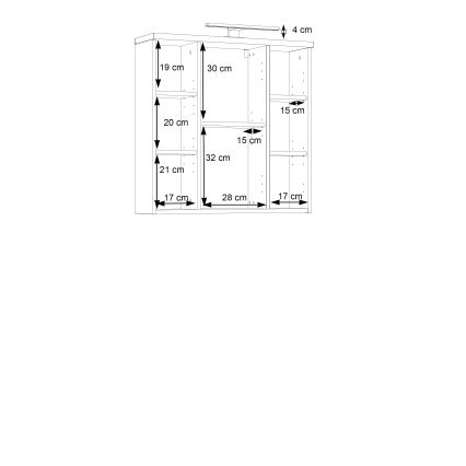Стенно шкафче за баня с огледало VENOM — антрацит/кафяв