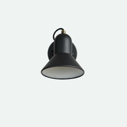 Стенно точково осветително тяло ASTAMA 1xE27/40W/230V черно/месинг