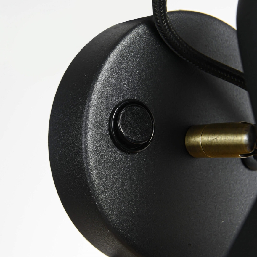 Стенно точково осветително тяло ASTAMA 1xE27/40W/230V черно/месинг