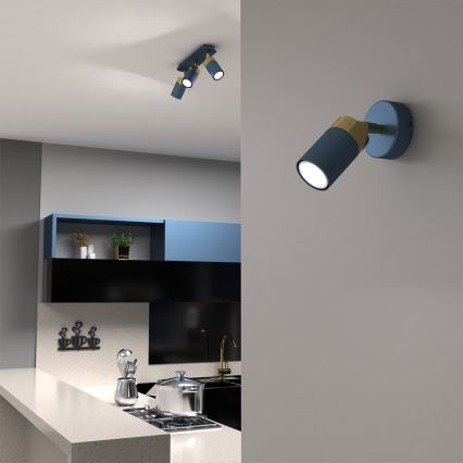 Стенно точково осветително тяло JOKER 1xGU10/25W/230V синьо/златно