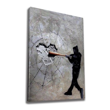 Стенопис върху платно 100x70 см сив/черен