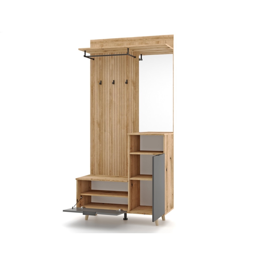 Sтенка за антре със огледало SVEN кафяв/графит