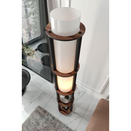 Стойка с което LED лампа с полички NOTO 1xE27/40W/230V кафява/черна