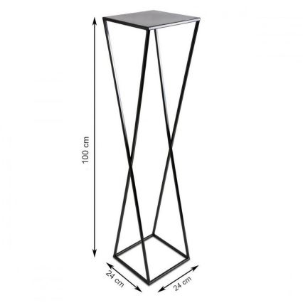 Стойка за цветя 100x24 черна