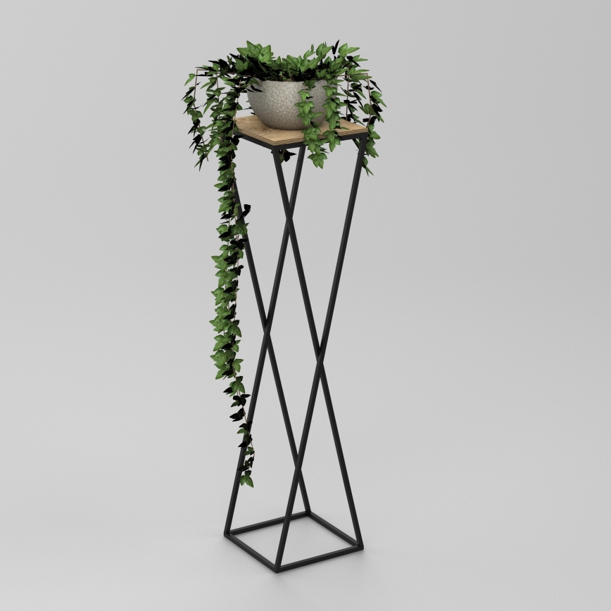 Стойка за цветя 100x24 см черна