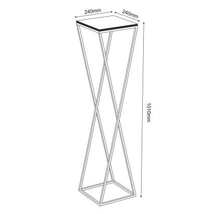 Стойка за цветя 100x24 см черна