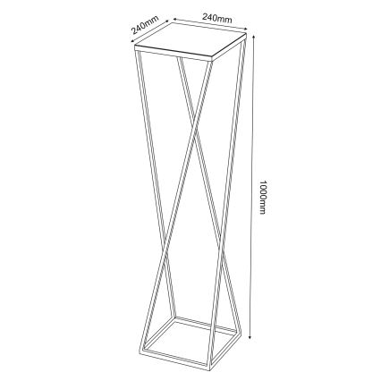 Стойка за цветя 100x24 см черен