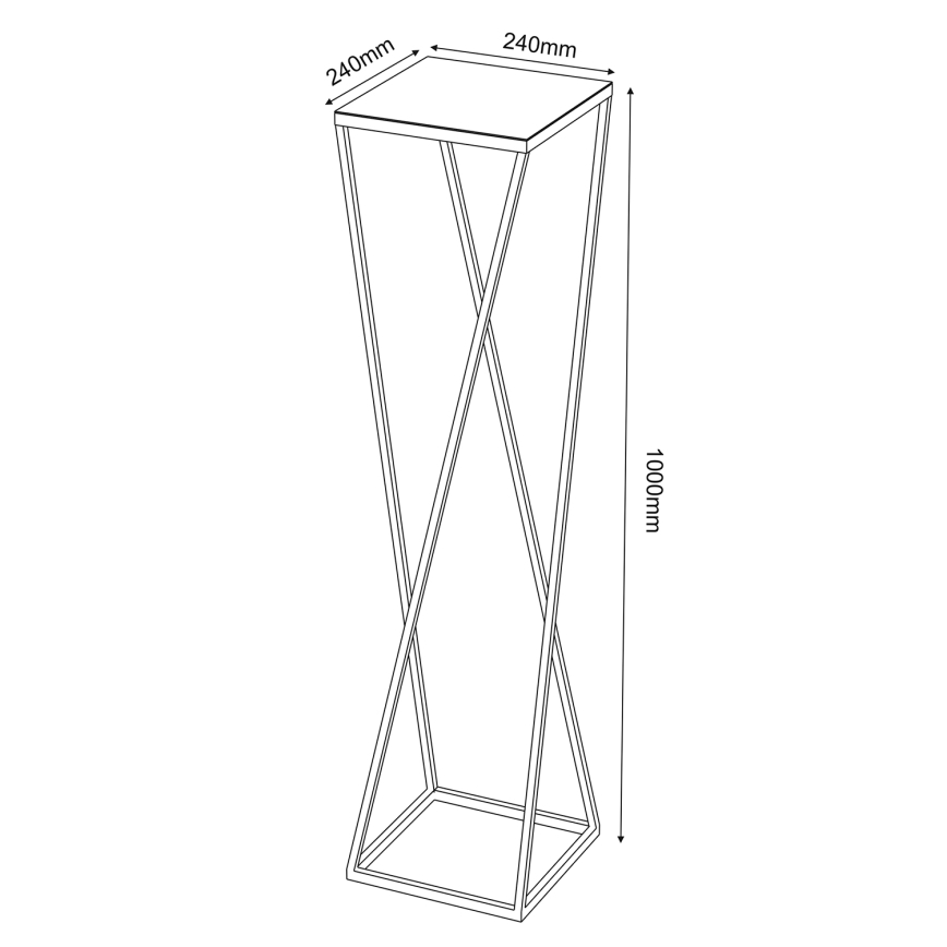 Стойка за цветя 100x24 см черен