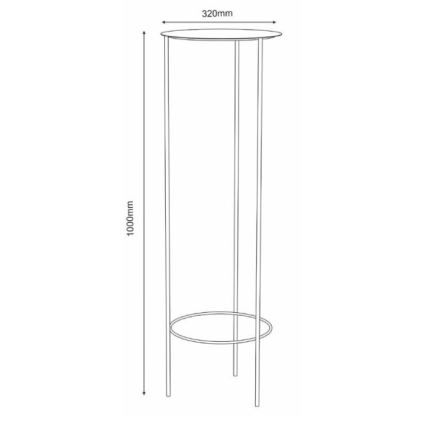 Стойка за цветя 100x32 см черна