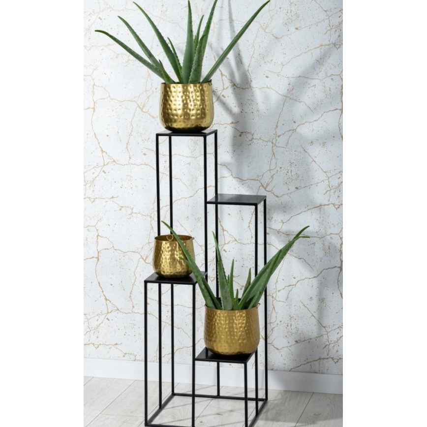 Стойка за цветя 110x40 см черен