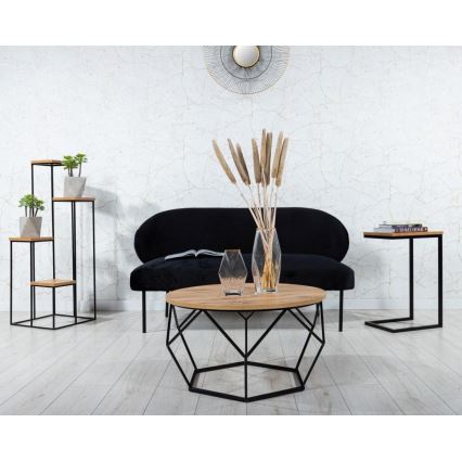 Стойка за цветя 110x40 см черен/кафяв