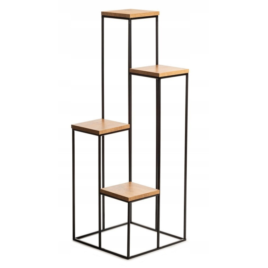 Стойка за цветя 110x40 см черен/кафяв