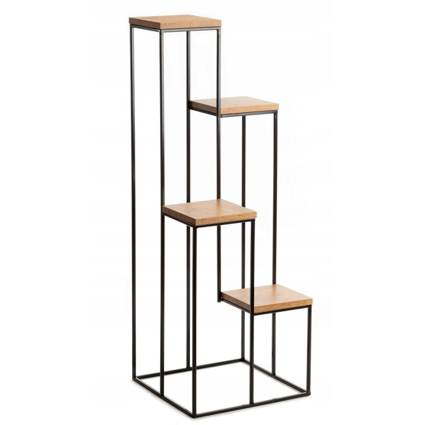 Стойка за цветя 110x40 см черен/кафяв