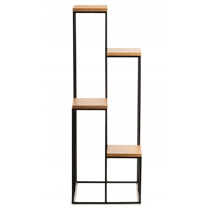 Стойка за цветя 110x40 см черен/кафяв