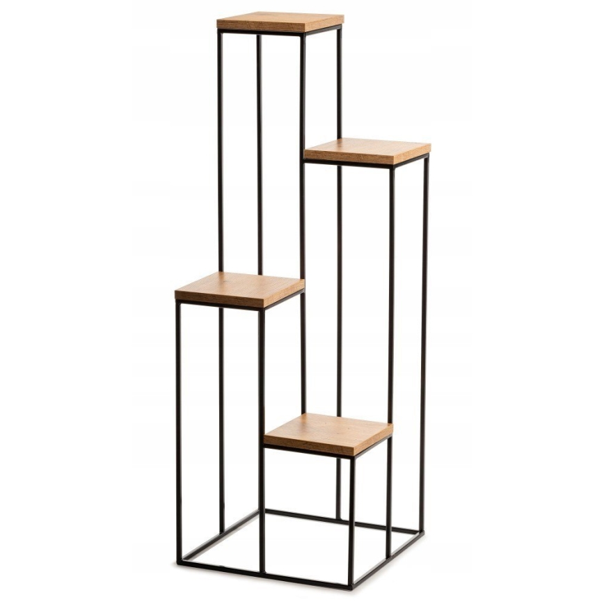 Стойка за цветя 110x40 см черен/кафяв