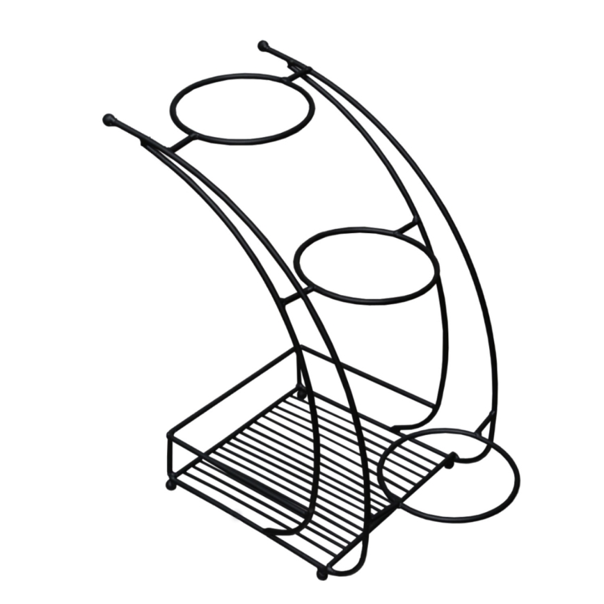 Стойка за цветя 37x19 см черна/метал