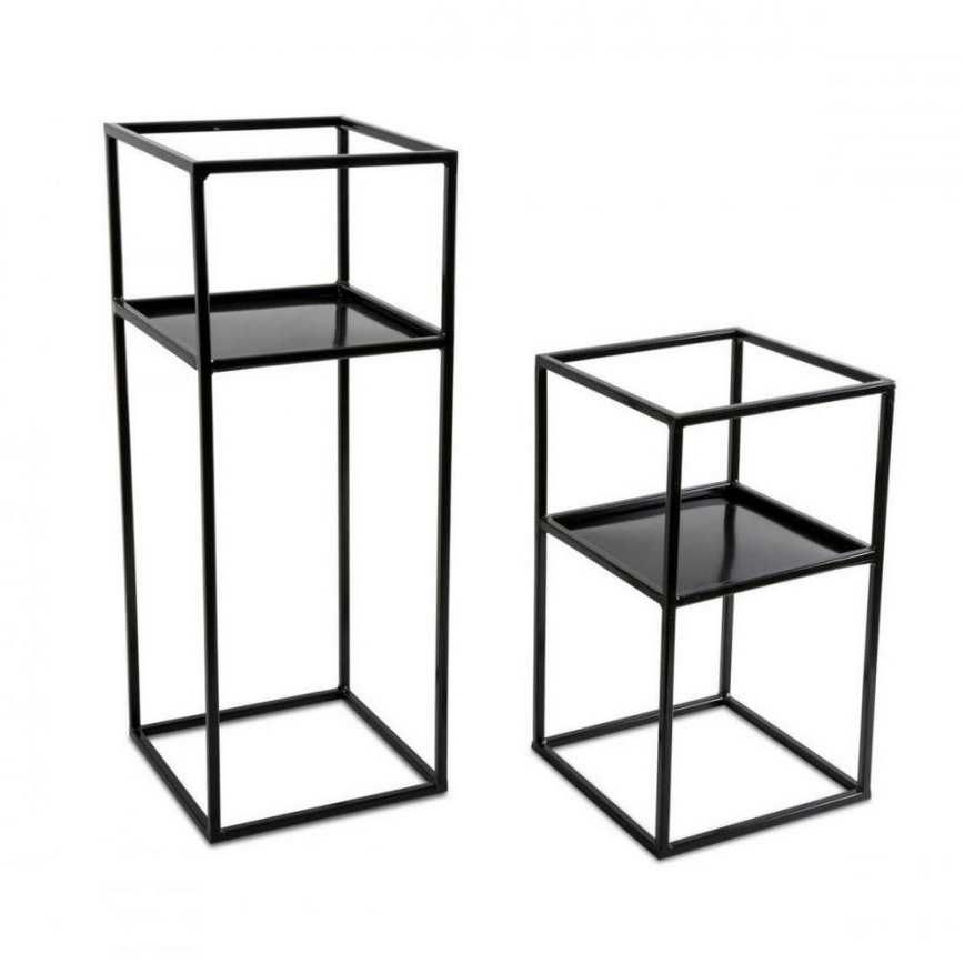 Стойка за цветя 40x24 см черен