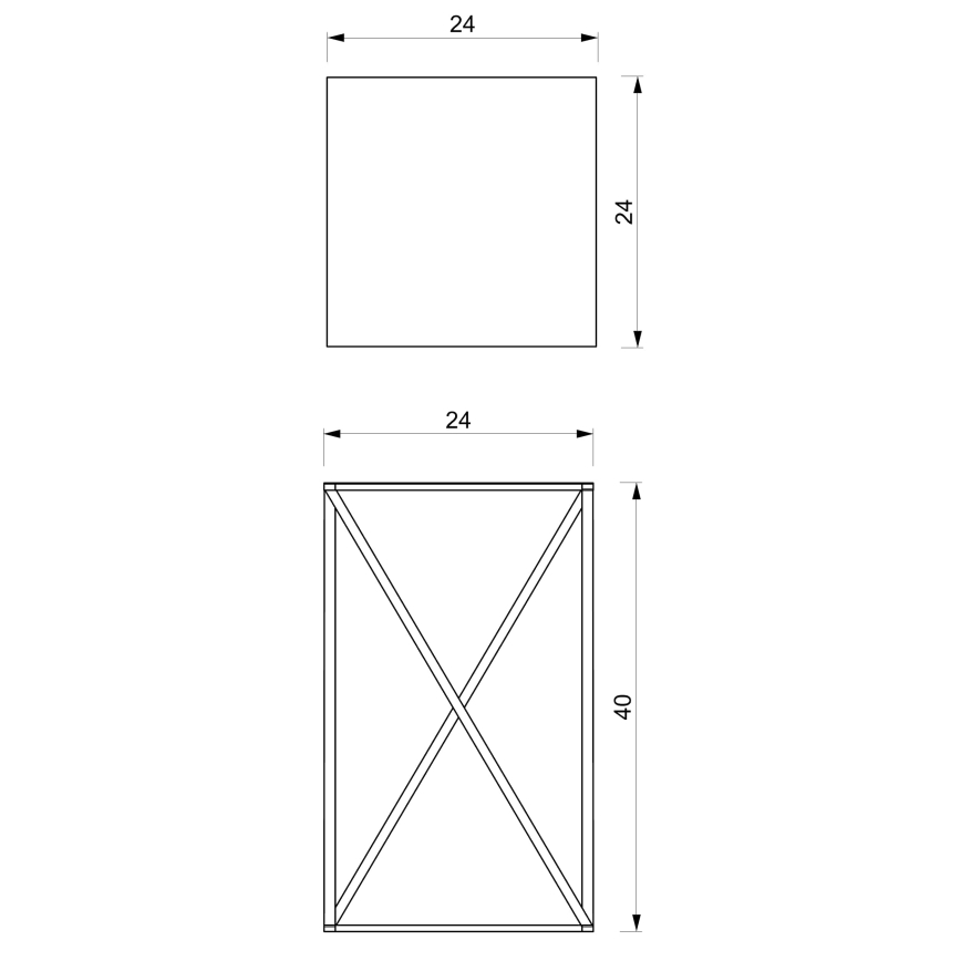 Стойка за цветя 40x24 см златист