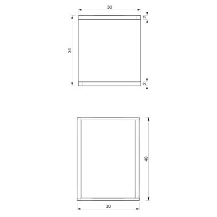 Стойка за цветя 40x30x34 см черен