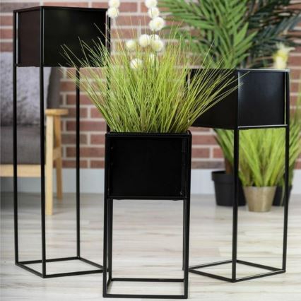 Стойка за цветя 50x24 см черен