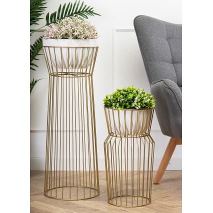 Стойка за цветя 50x26 см златист