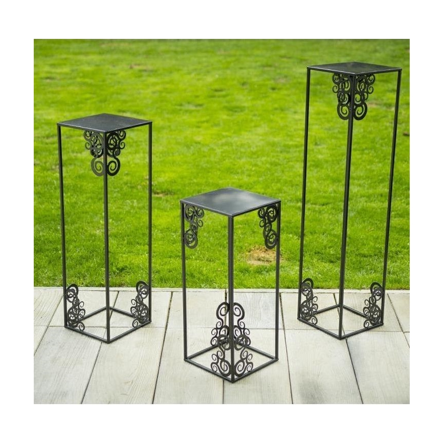 Стойка за цветя 60x24 см черен