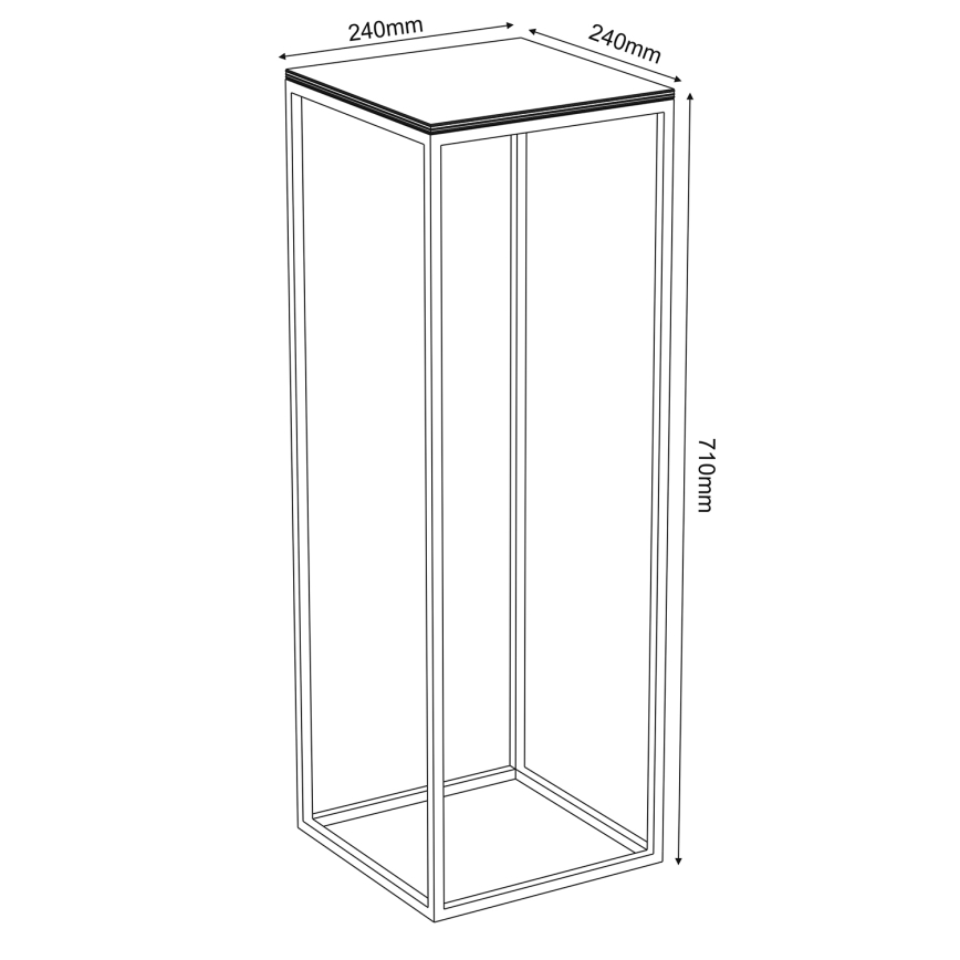 Стойка за цветя 70x24 см черен