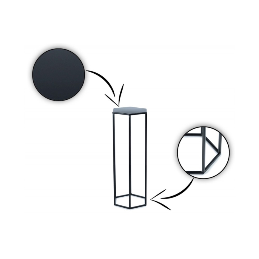 Стойка за цветя 70x24 см черен
