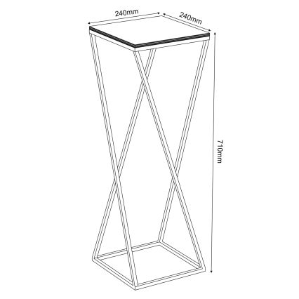 Стойка за цветя 70x24 см черен
