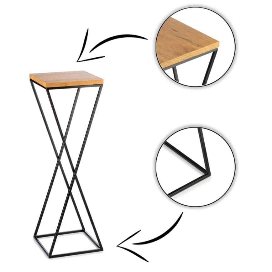 Стойка за цветя 70x24 см черен/кафяв