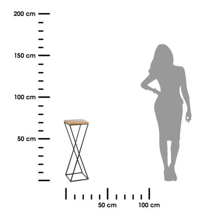 Стойка за цветя 70x24 см черен/кафяв