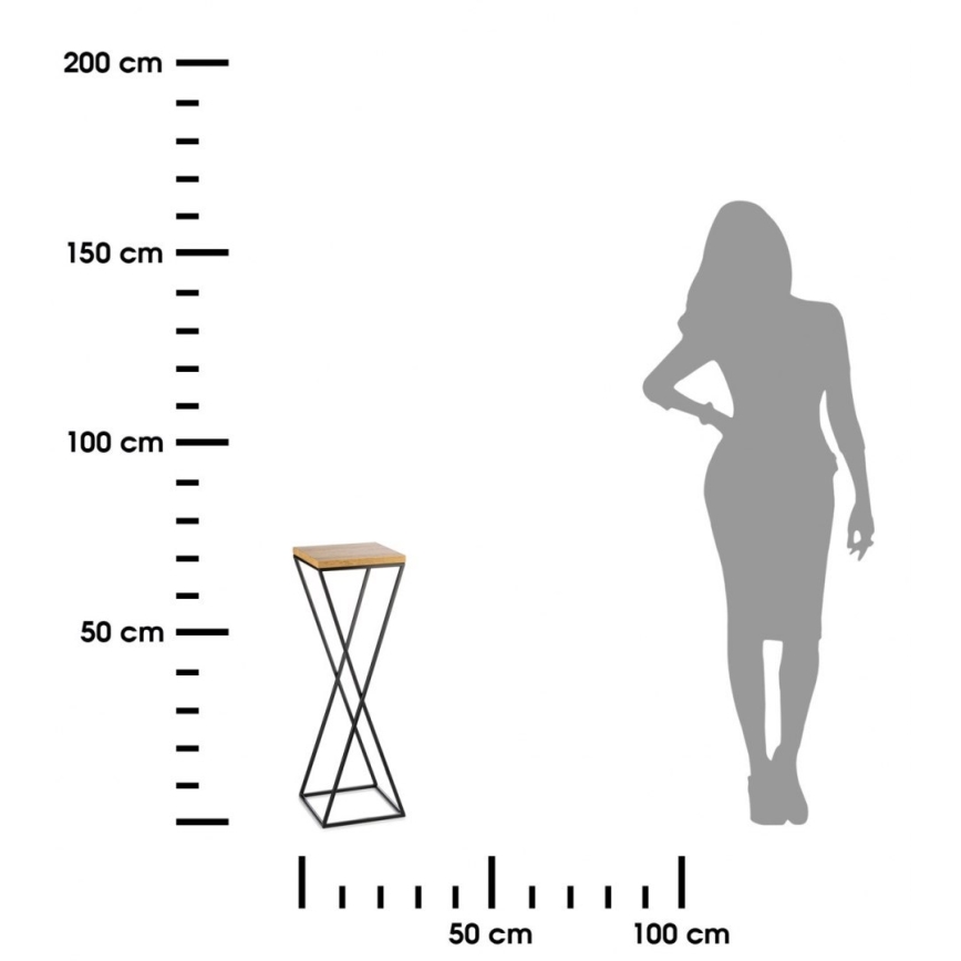 Стойка за цветя 70x24 см черен/кафяв