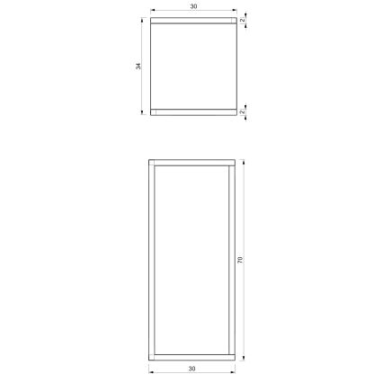 Стойка за цветя 70x30x34 см бял