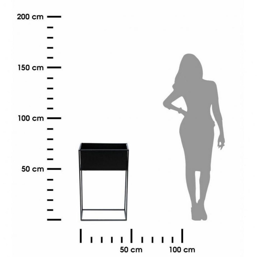 Стойка за цветя 70x44 см черен