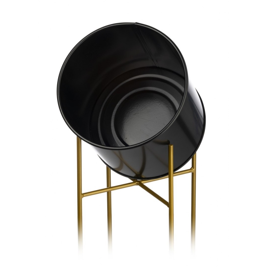 Стойка за цветя 75x17 см черен/златист