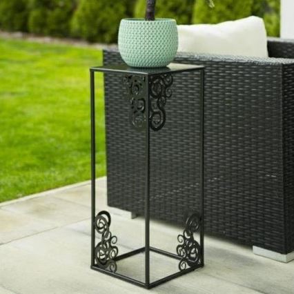 Стойка за цветя 80x24 см черен