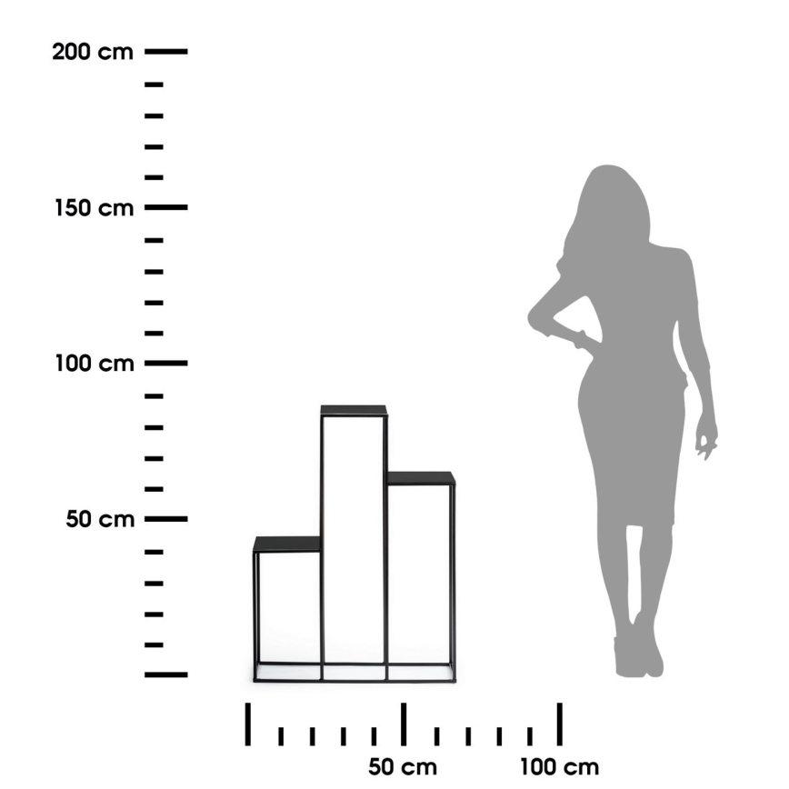 Стойка за цветя 80x60 см черен